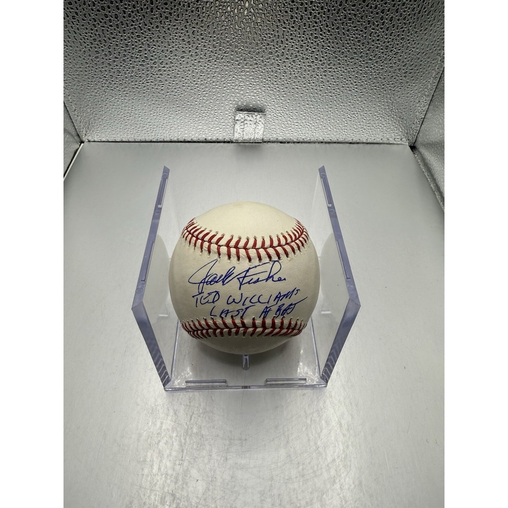 NY Mets Jack Fisher Autographed OML Baseball Inscribed Ted Williams Last At Bat